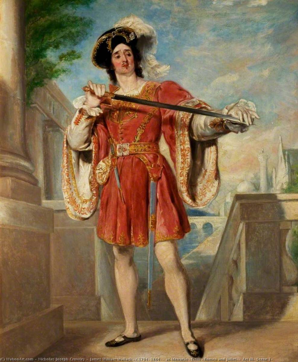 Wikioo.org - The Encyclopedia of Fine Arts - Painting, Artwork by Nicholas Joseph Crowley - James William Wallack (c.1794–1864), as Mercutio (from 'Romeo and Juliet', Act III, Scene 1)