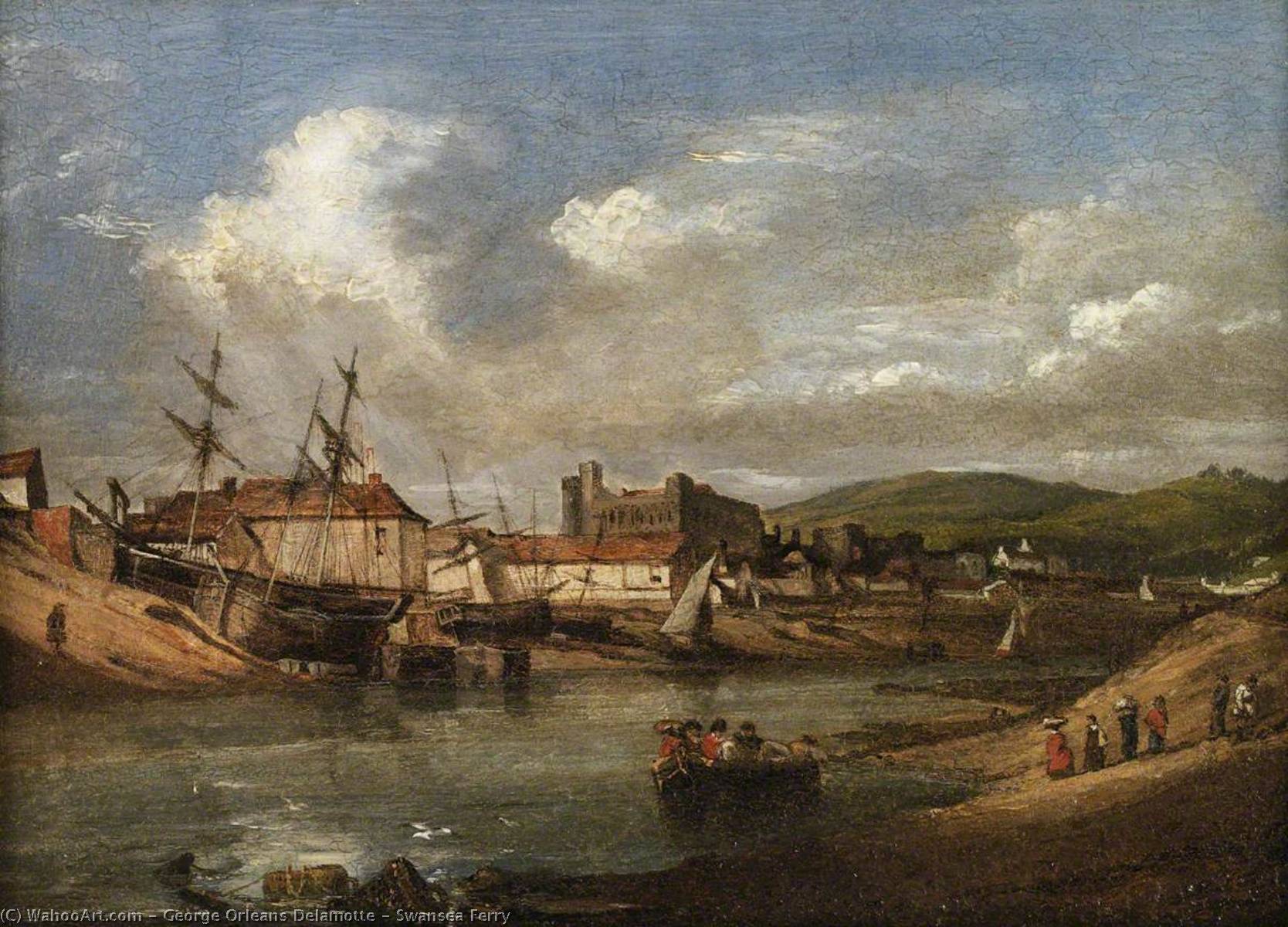 Wikioo.org - The Encyclopedia of Fine Arts - Painting, Artwork by George Orleans Delamotte - Swansea Ferry