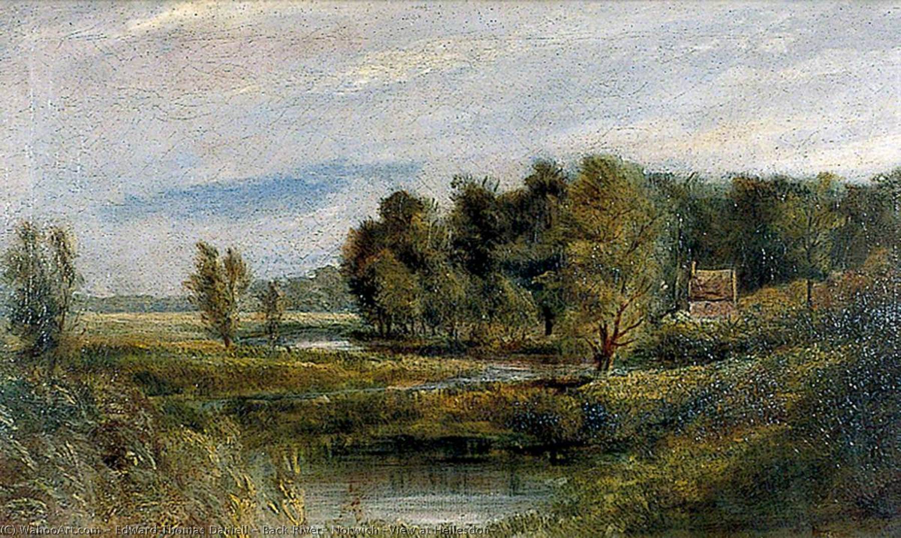 Wikioo.org - The Encyclopedia of Fine Arts - Painting, Artwork by Edward Thomas Daniell - Back River, Norwich (View at Hellesdon)
