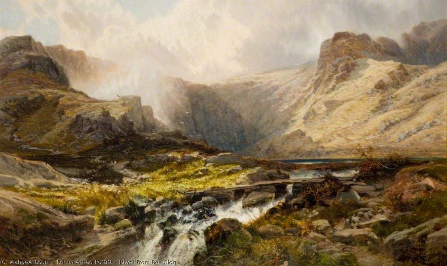 Wikioo.org - The Encyclopedia of Fine Arts - Painting, Artwork by Edwin Alfred Pettitt - Idwal from Ben Glog