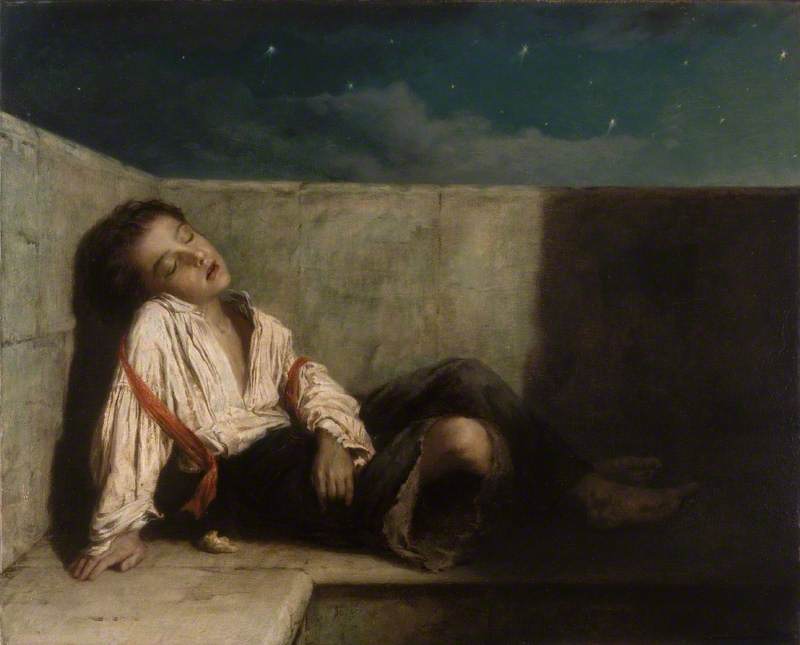 Wikioo.org - The Encyclopedia of Fine Arts - Painting, Artwork by Augustus Edwin Mulready - A Recess on a London Bridge