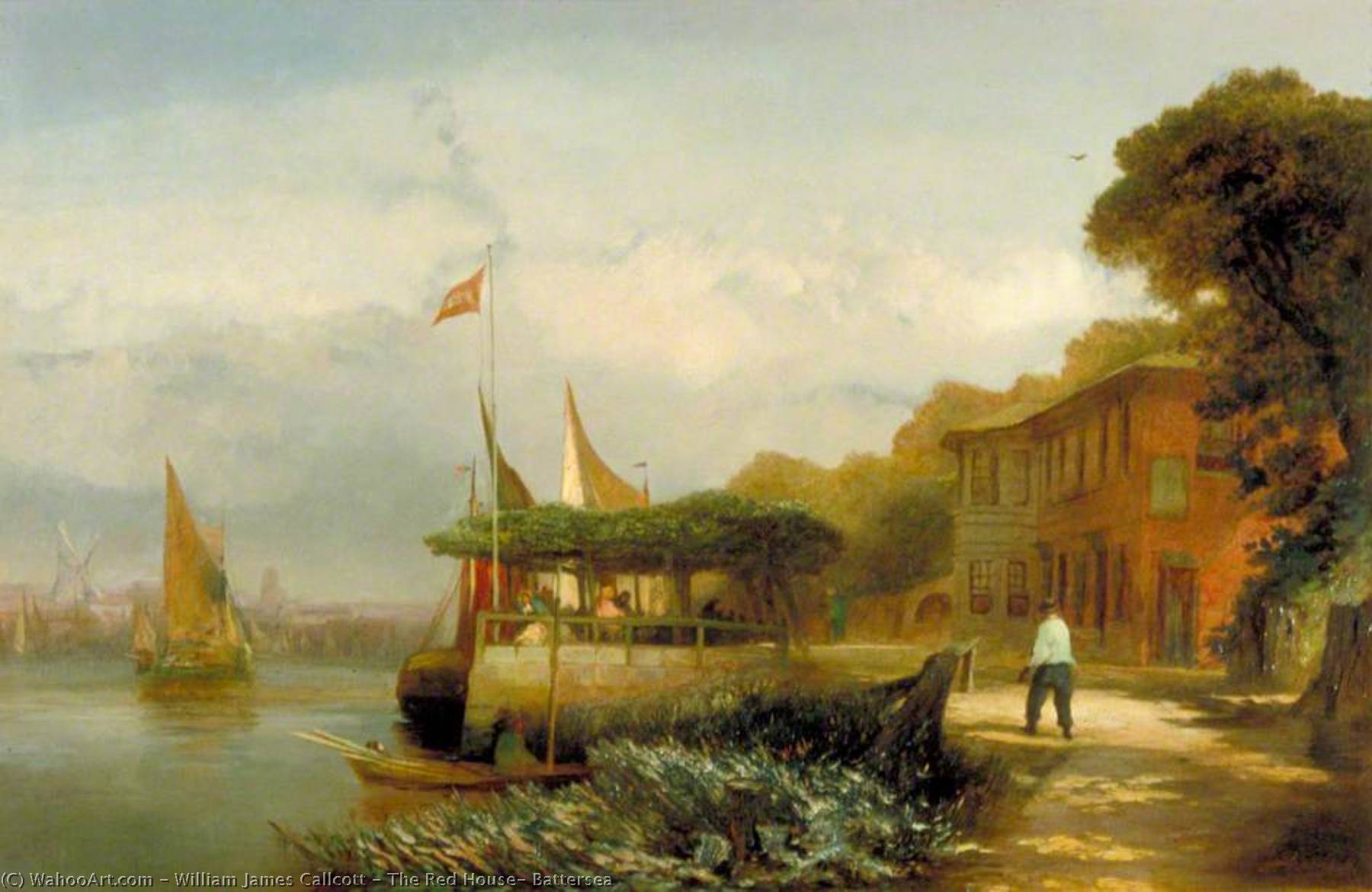 Wikioo.org - The Encyclopedia of Fine Arts - Painting, Artwork by William James Callcott - The Red House, Battersea