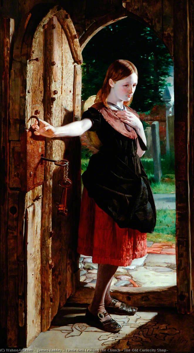 Wikioo.org - The Encyclopedia of Fine Arts - Painting, Artwork by James Lobley - Little Nell Leaving the Church (The Old Curiosity Shop)
