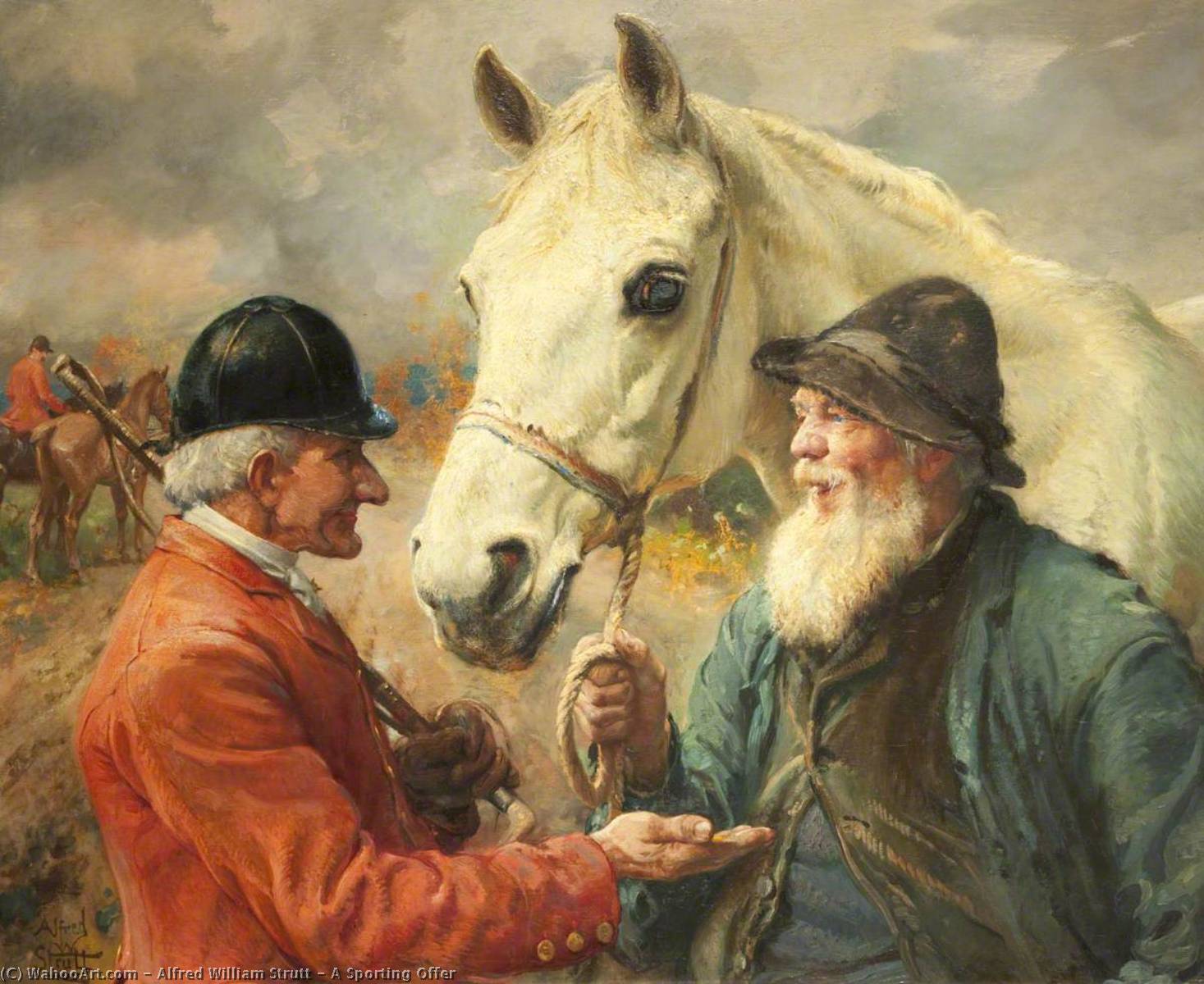 Wikioo.org - The Encyclopedia of Fine Arts - Painting, Artwork by Alfred William Strutt - A Sporting Offer