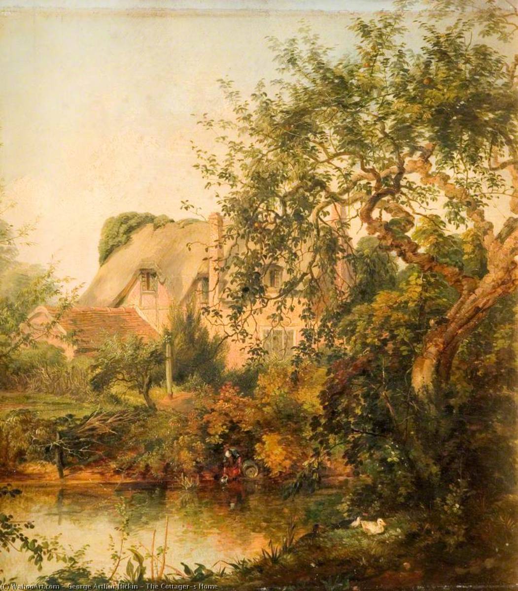 WikiOO.org - Енциклопедія образотворчого мистецтва - Живопис, Картини
 George Arthur Hickin - The Cottager's Home