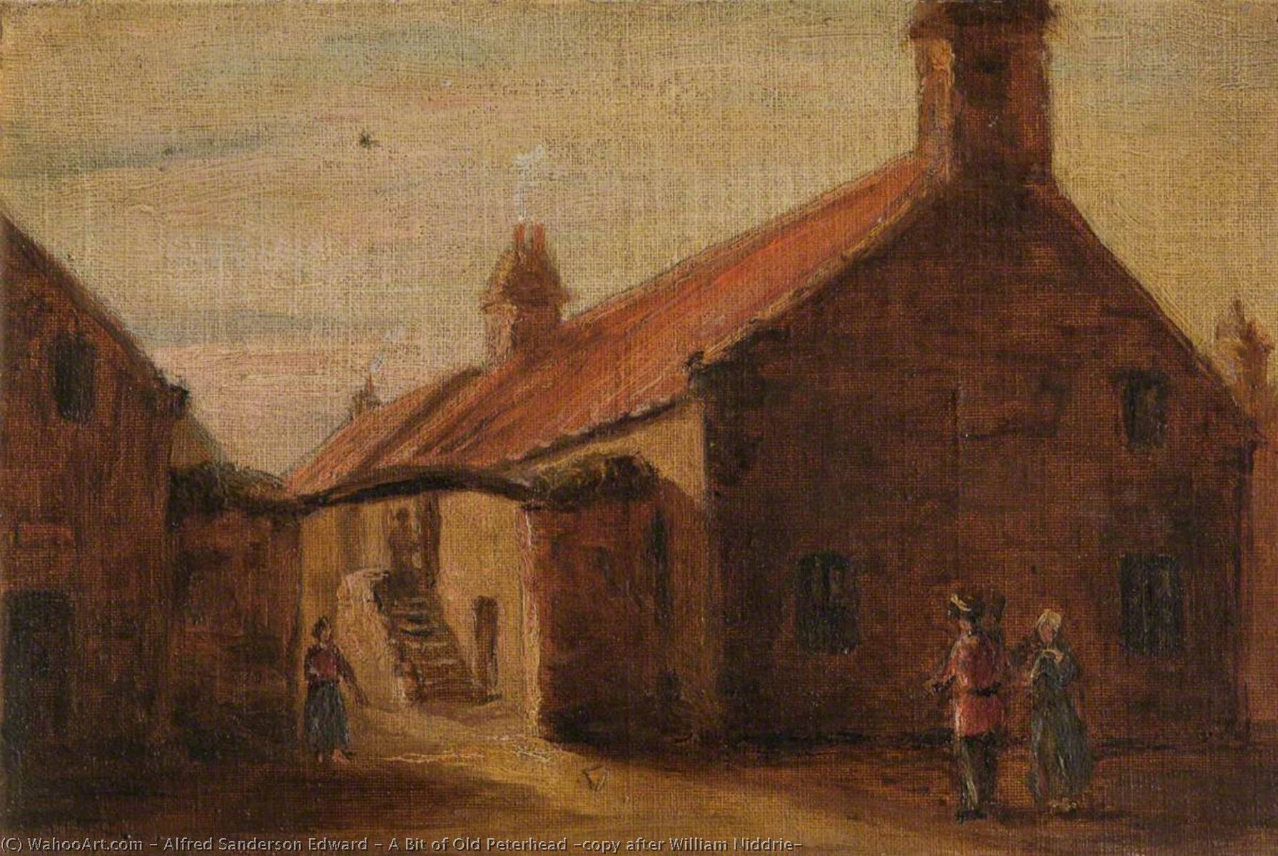 Wikioo.org - The Encyclopedia of Fine Arts - Painting, Artwork by Alfred Sanderson Edward - A Bit of Old Peterhead (copy after William Niddrie)