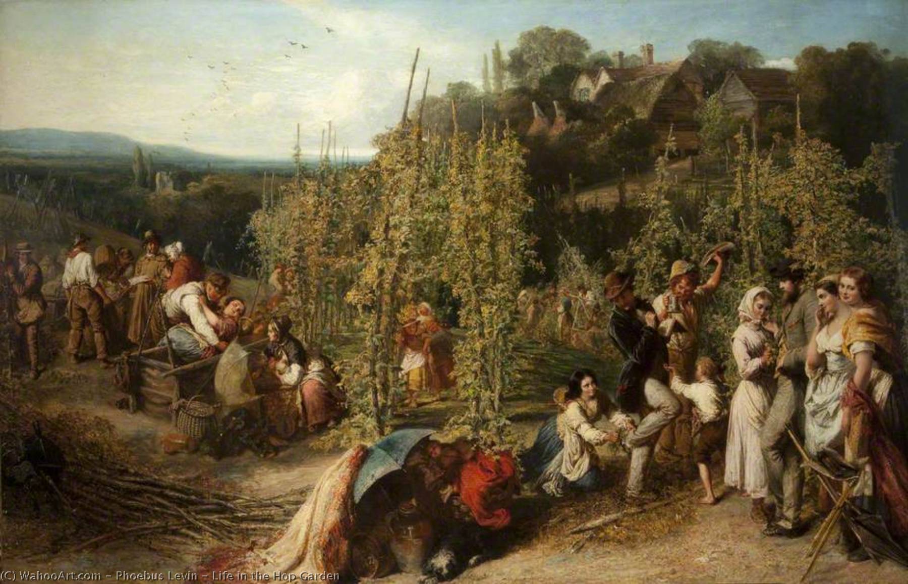 Wikioo.org - The Encyclopedia of Fine Arts - Painting, Artwork by Phoebus Levin - Life in the Hop Garden