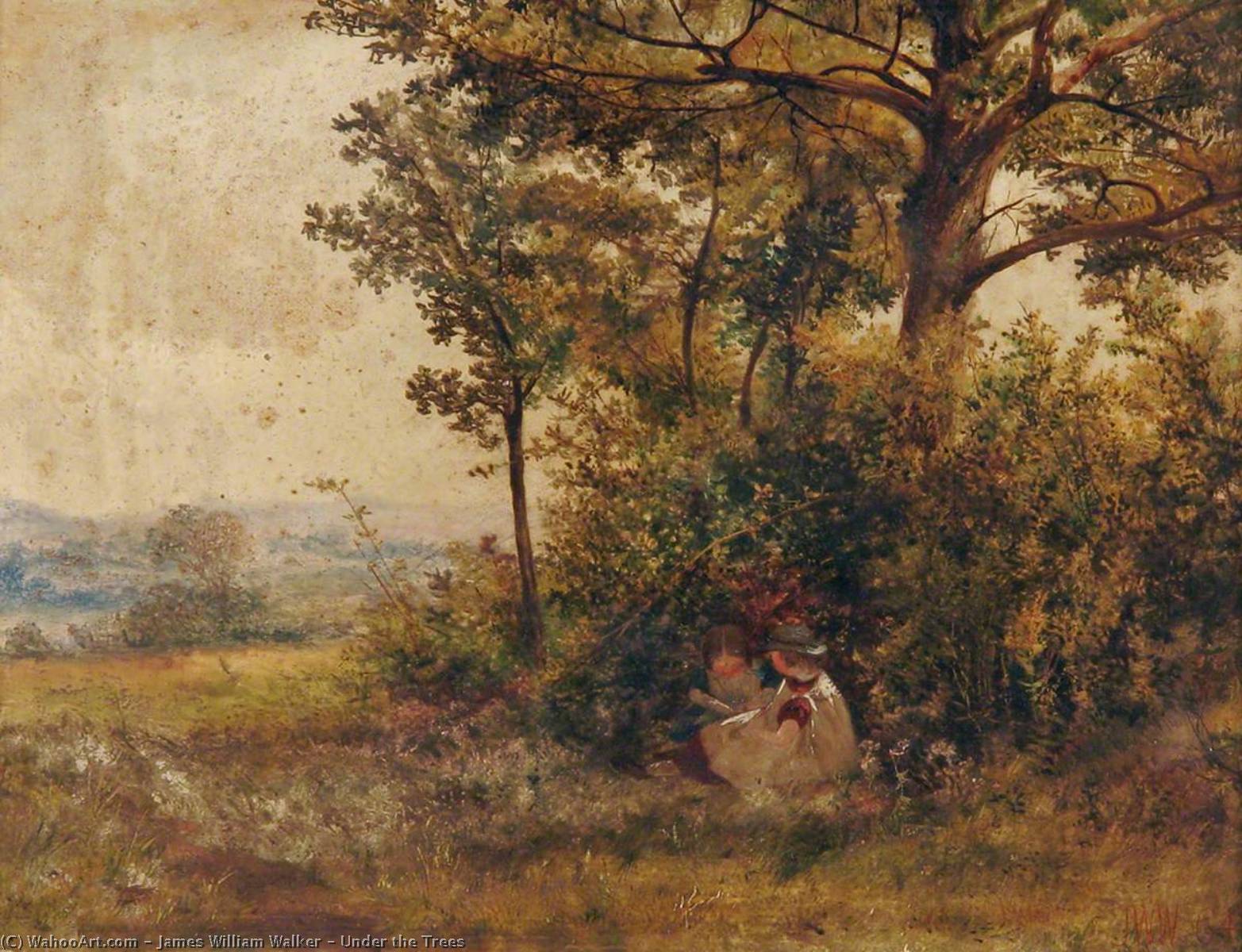 Wikioo.org - The Encyclopedia of Fine Arts - Painting, Artwork by James William Walker - Under the Trees