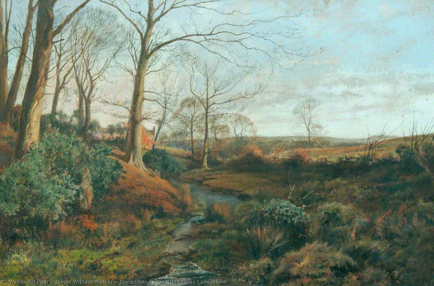 Wikioo.org - The Encyclopedia of Fine Arts - Painting, Artwork by James William Walker - December, near Rivington, Lancashire