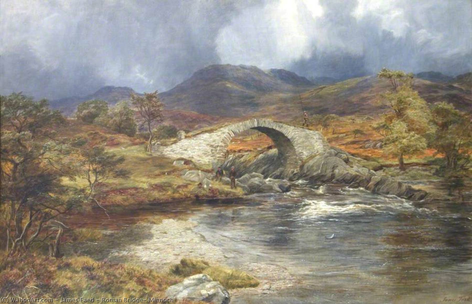 WikiOO.org - Enciclopedia of Fine Arts - Pictura, lucrări de artă James Faed - Roman Bridge, Minnoch