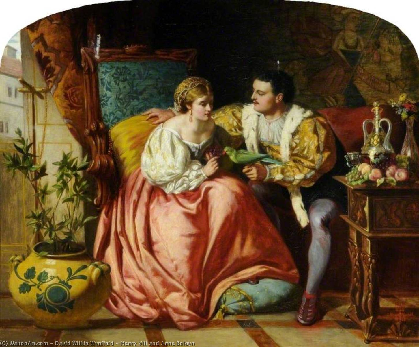 Wikioo.org - The Encyclopedia of Fine Arts - Painting, Artwork by David Wilkie Wynfield - Henry VIII and Anne Boleyn
