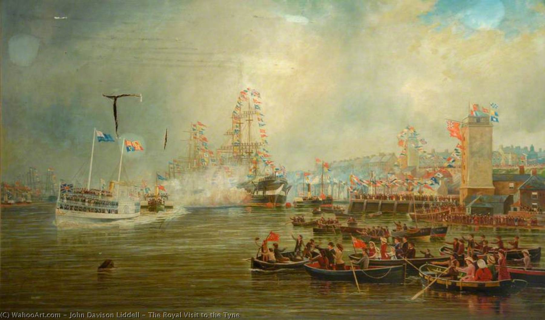 Wikioo.org - The Encyclopedia of Fine Arts - Painting, Artwork by John Davison Liddell - The Royal Visit to the Tyne