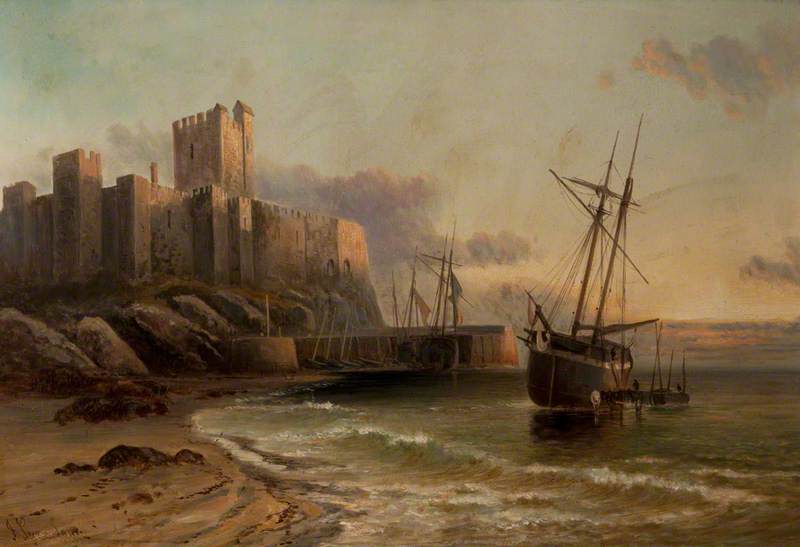 WikiOO.org - אנציקלופדיה לאמנויות יפות - ציור, יצירות אמנות John James Syer - Carrickfergus Castle