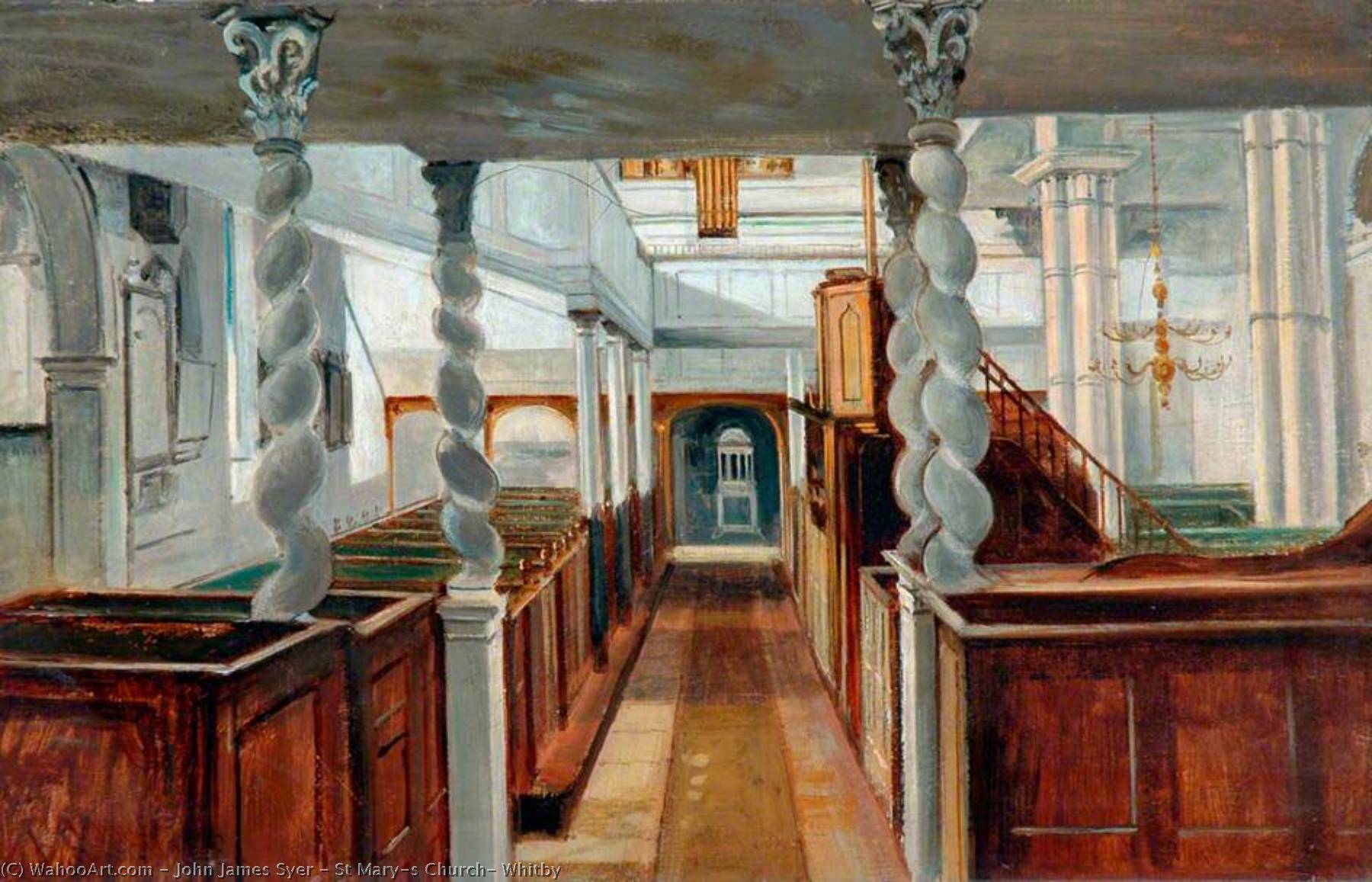 Wikioo.org - The Encyclopedia of Fine Arts - Painting, Artwork by John James Syer - St Mary's Church, Whitby