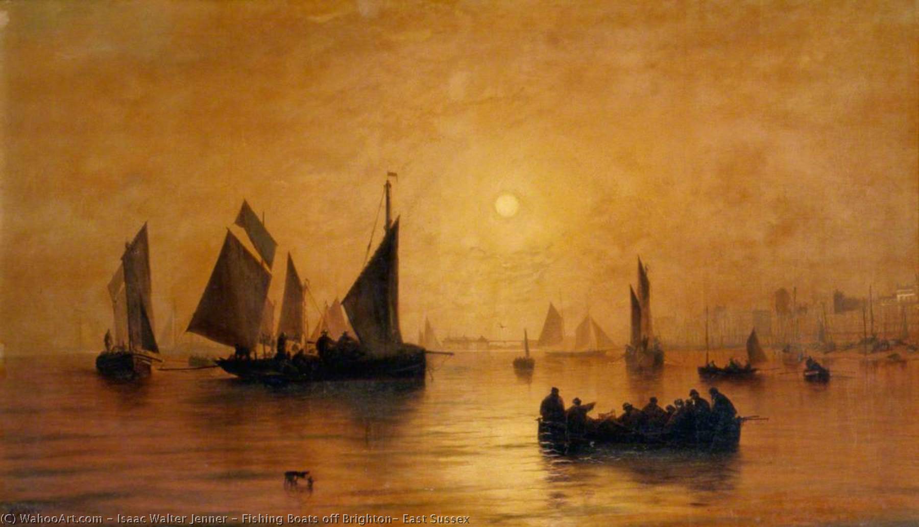 WikiOO.org - Encyclopedia of Fine Arts - Maleri, Artwork Isaac Walter Jenner - Fishing Boats off Brighton, East Sussex