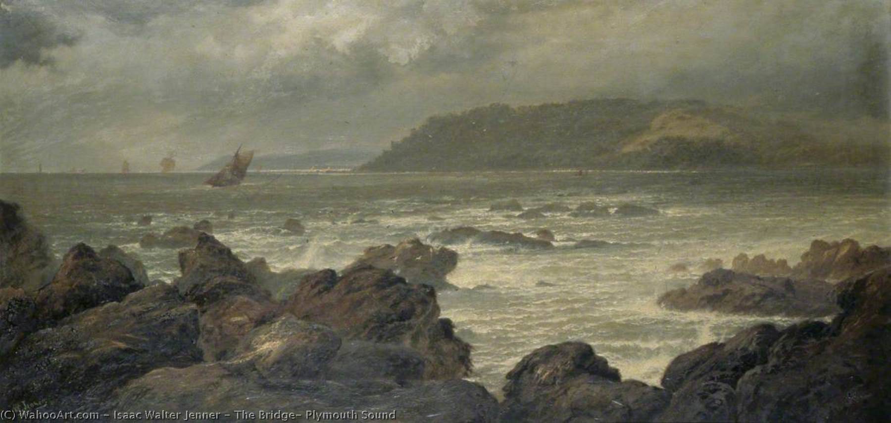 WikiOO.org - Encyclopedia of Fine Arts - Maleri, Artwork Isaac Walter Jenner - The Bridge, Plymouth Sound
