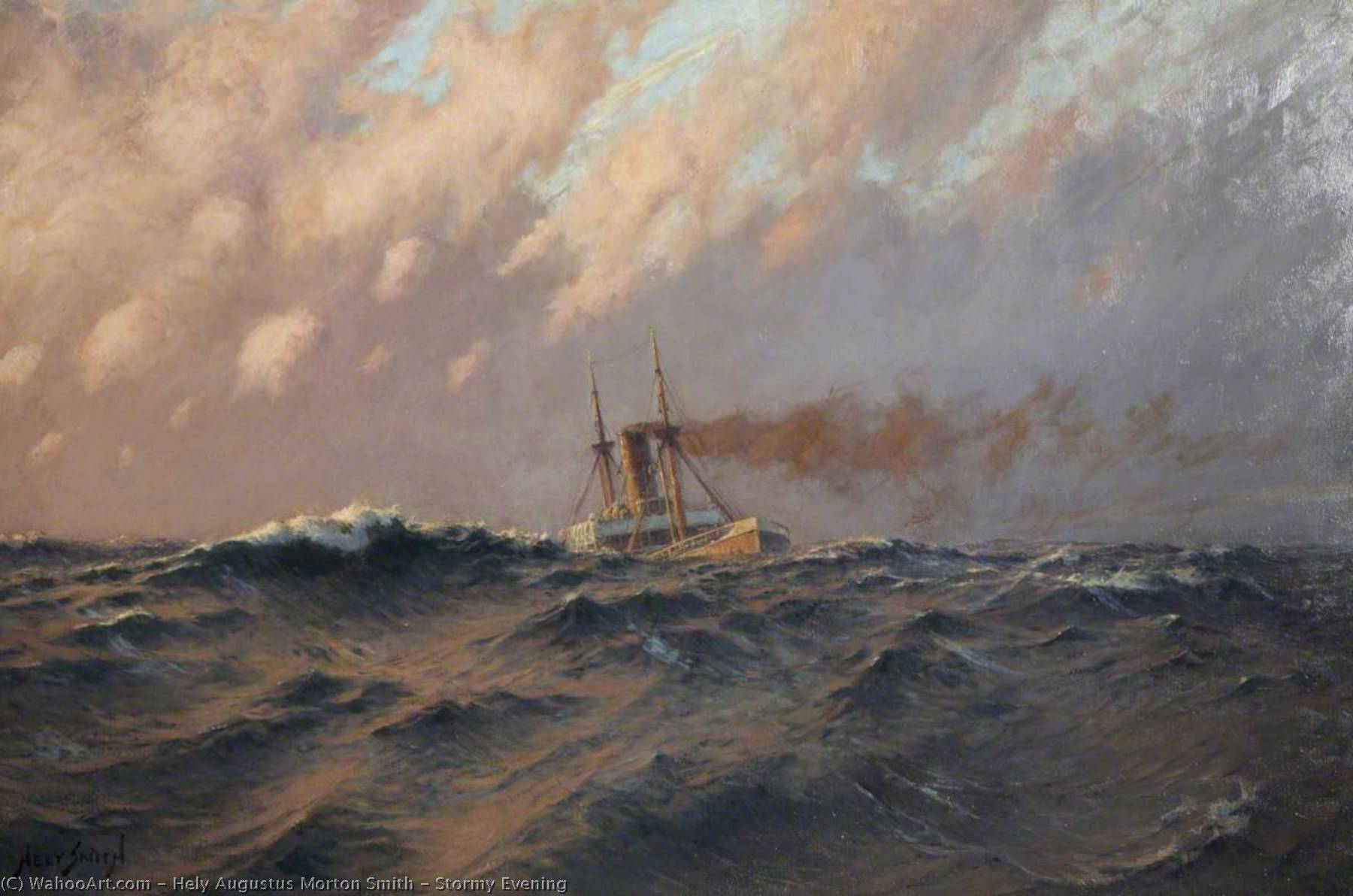 Wikioo.org - The Encyclopedia of Fine Arts - Painting, Artwork by Hely Augustus Morton Smith - Stormy Evening