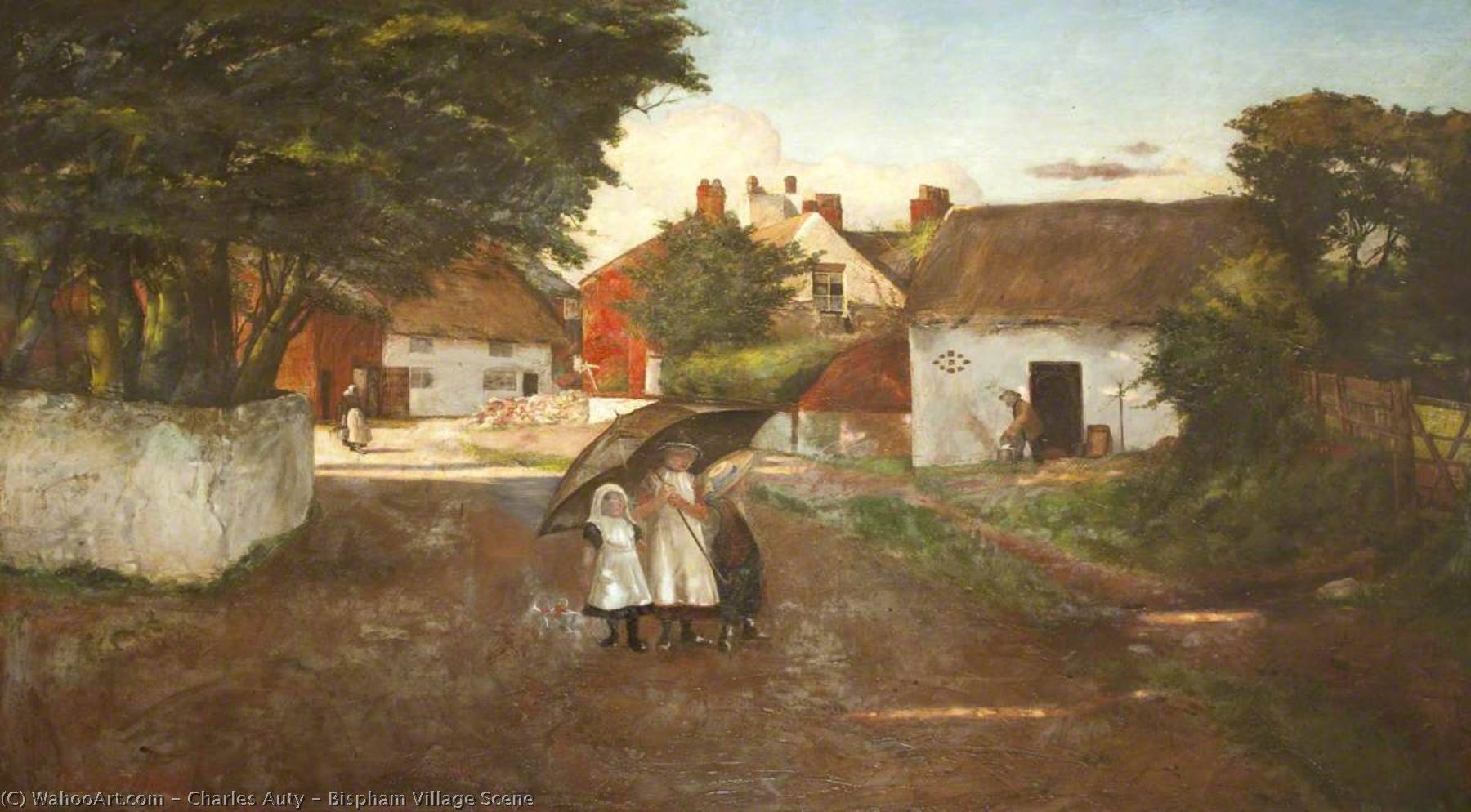 Wikioo.org - The Encyclopedia of Fine Arts - Painting, Artwork by Charles Auty - Bispham Village Scene