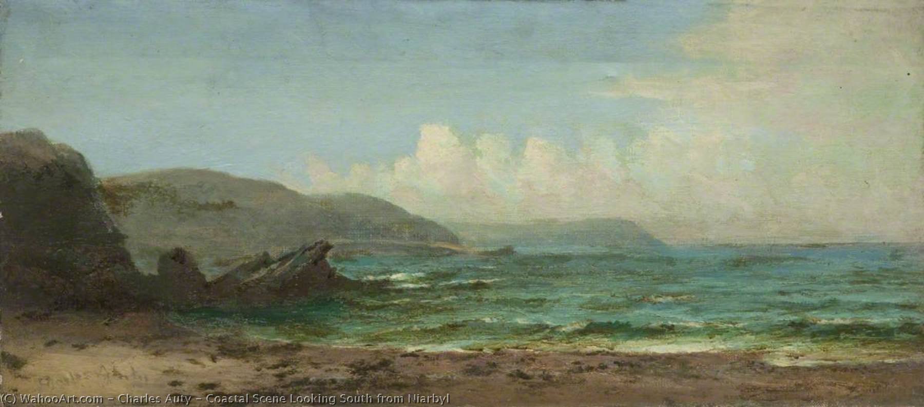 Wikioo.org - The Encyclopedia of Fine Arts - Painting, Artwork by Charles Auty - Coastal Scene Looking South from Niarbyl