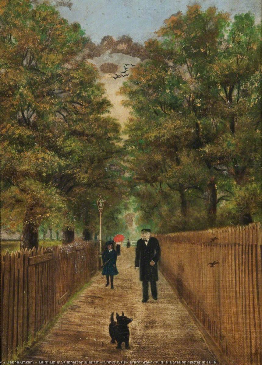 Wikioo.org - The Encyclopedia of Fine Arts - Painting, Artwork by Edith Emily Saunderson Hibbert - Crows Walk, Bruce Grove, with the Station Master in 1880