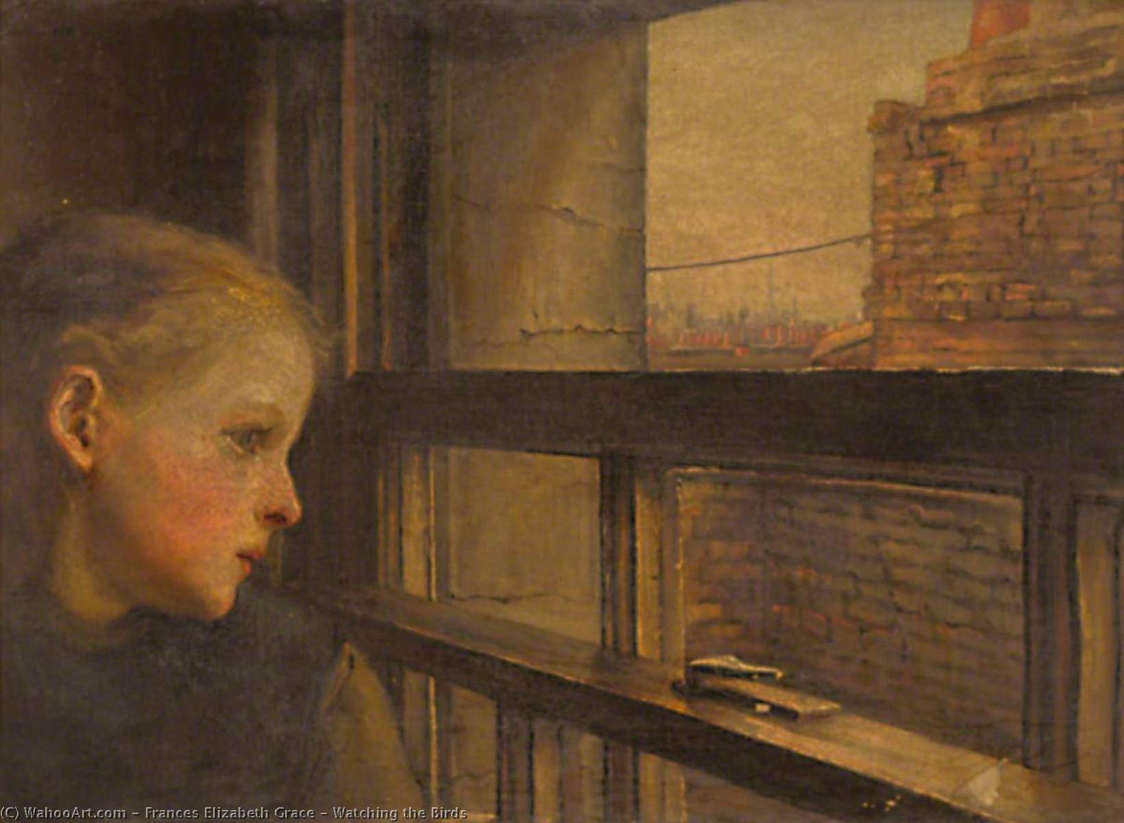 Wikioo.org - The Encyclopedia of Fine Arts - Painting, Artwork by Frances Elizabeth Grace - Watching the Birds