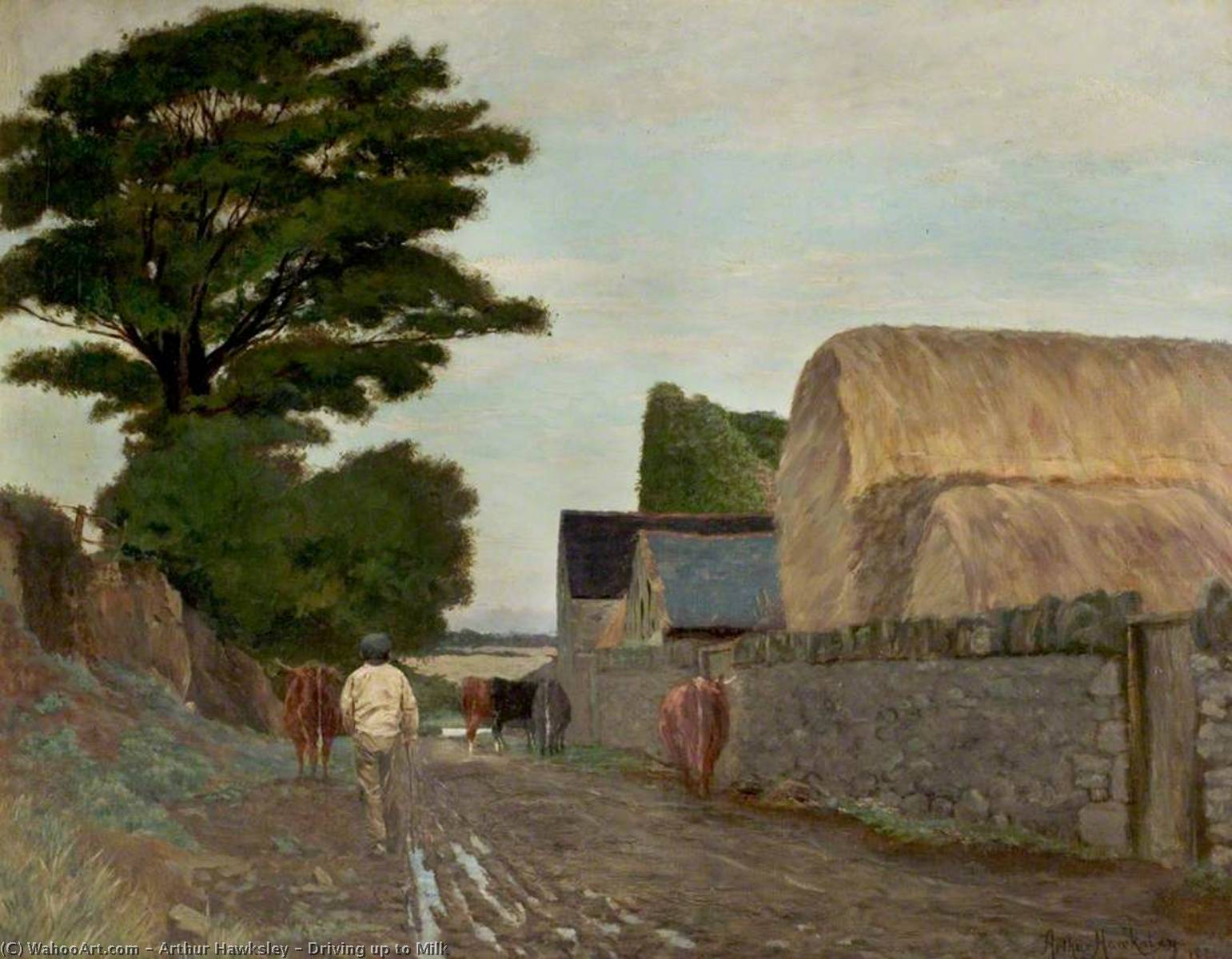 Wikioo.org - The Encyclopedia of Fine Arts - Painting, Artwork by Arthur Hawksley - Driving up to Milk