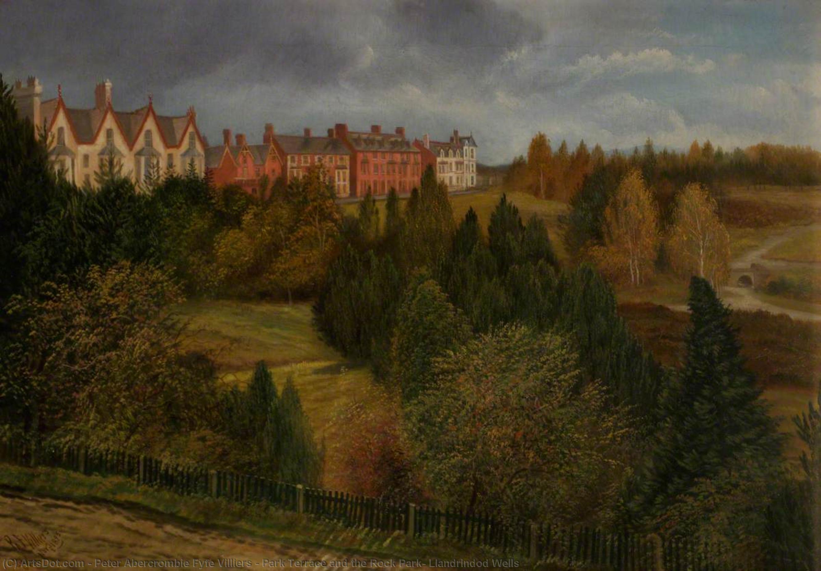 Wikioo.org - The Encyclopedia of Fine Arts - Painting, Artwork by Peter Abercrombie Fyfe Villiers - Park Terrace and the Rock Park, Llandrindod Wells