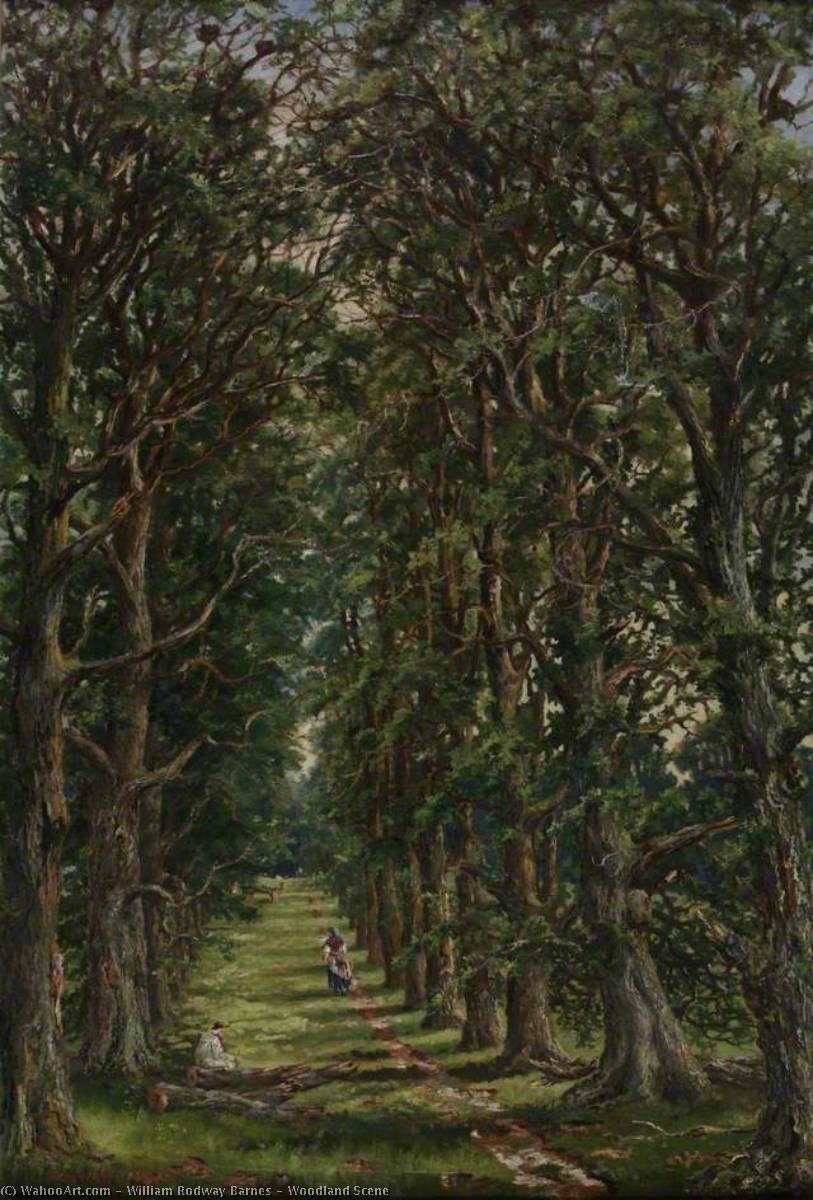 WikiOO.org - Encyclopedia of Fine Arts - Lukisan, Artwork William Rodway Barnes - Woodland Scene