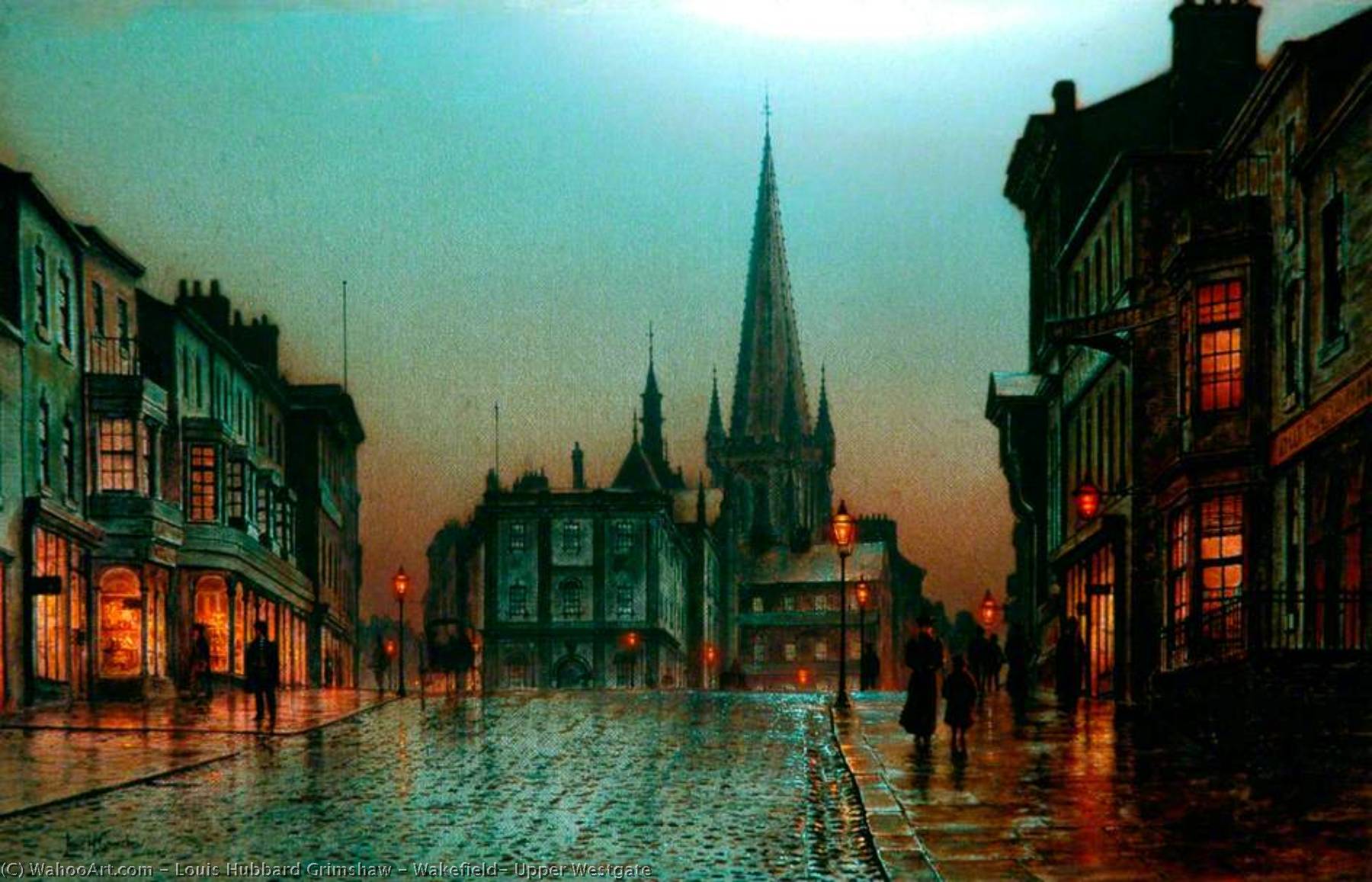 Wikioo.org - The Encyclopedia of Fine Arts - Painting, Artwork by Louis Hubbard Grimshaw - Wakefield, Upper Westgate