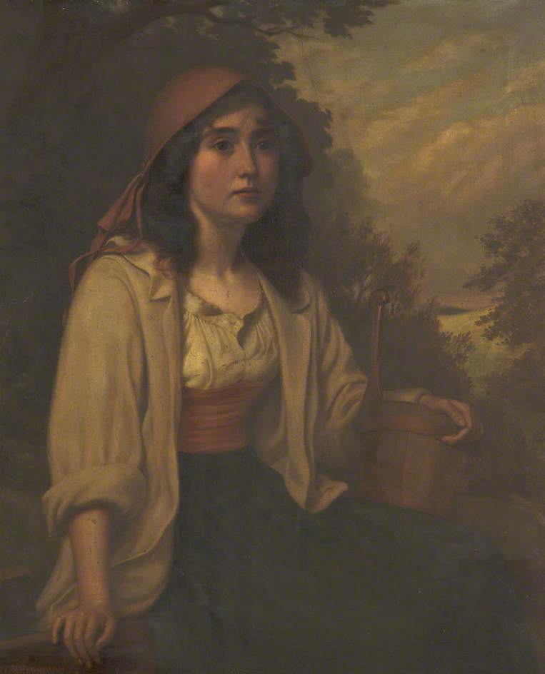 Wikioo.org - The Encyclopedia of Fine Arts - Painting, Artwork by William Henry Longmaid - Girl in a Red Bonnet