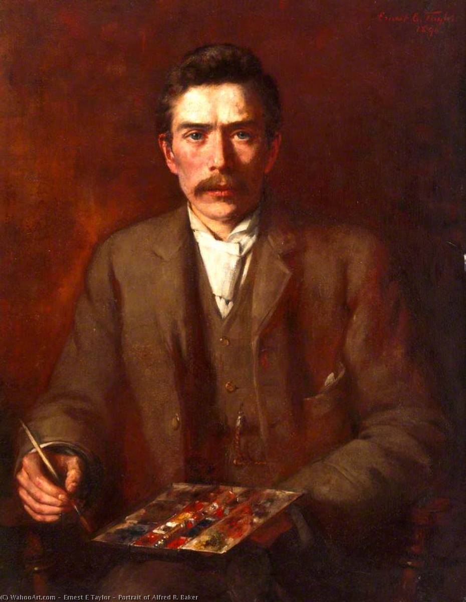 Wikioo.org - The Encyclopedia of Fine Arts - Painting, Artwork by Ernest E Taylor - Portrait of Alfred R. Baker