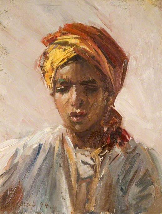 Wikioo.org - The Encyclopedia of Fine Arts - Painting, Artwork by John J Alsop - Head of a Bedouin Arab Boy