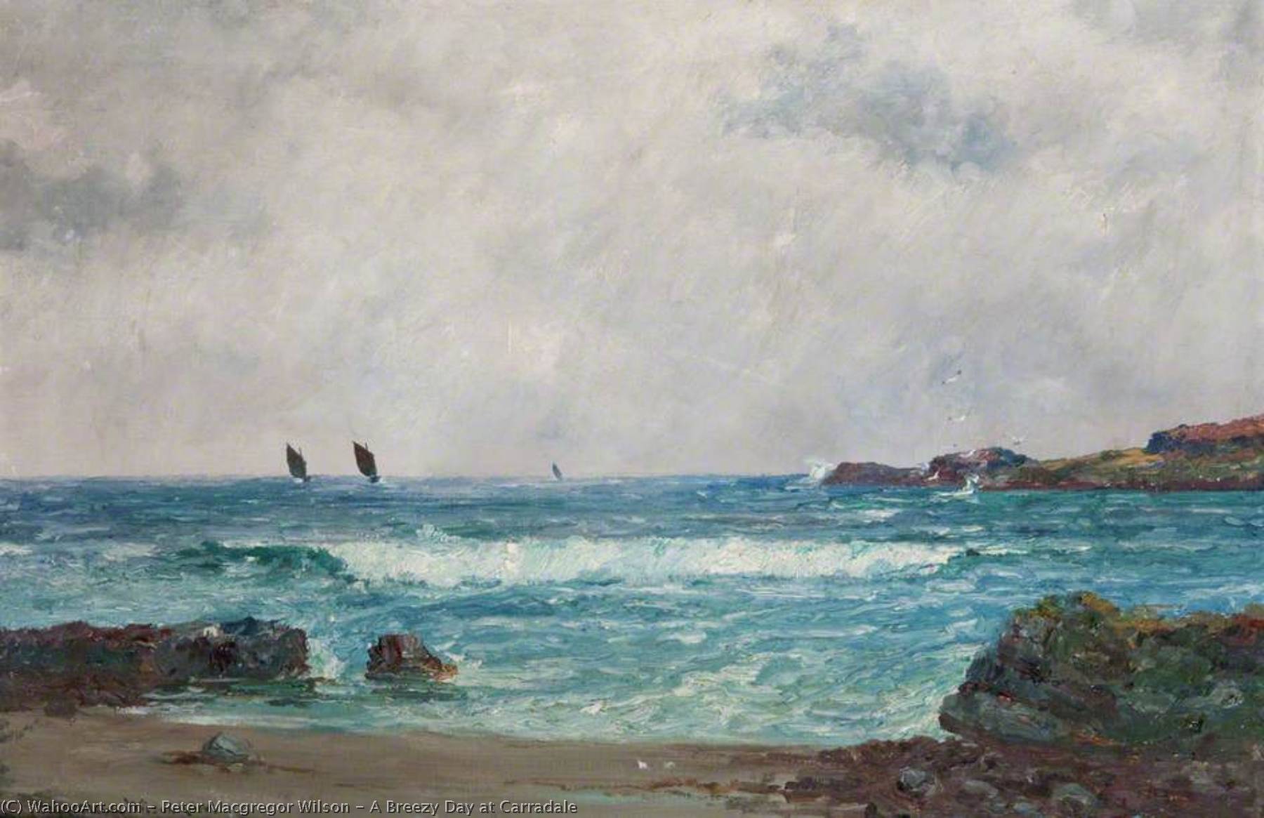Wikioo.org - The Encyclopedia of Fine Arts - Painting, Artwork by Peter Macgregor Wilson - A Breezy Day at Carradale