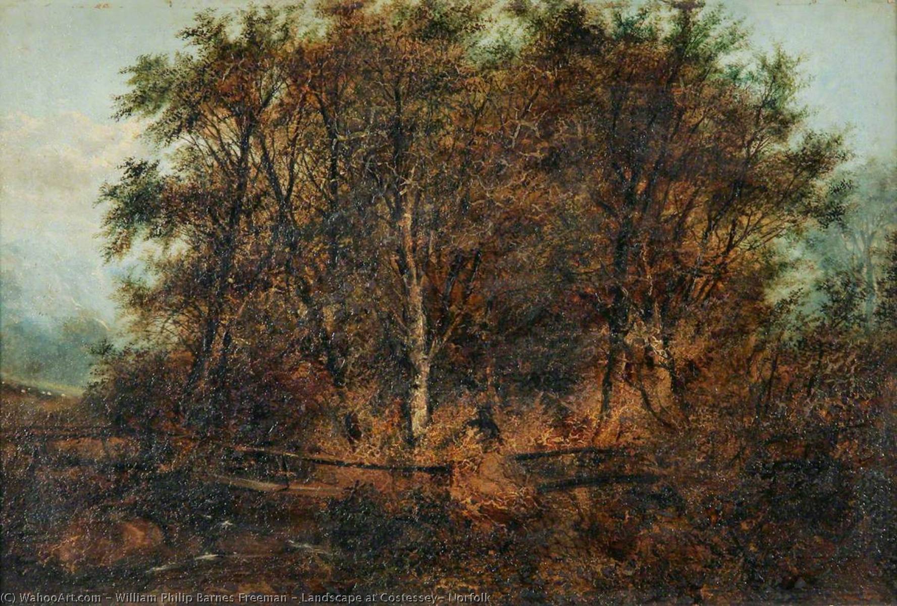 Wikioo.org - The Encyclopedia of Fine Arts - Painting, Artwork by William Philip Barnes Freeman - Landscape at Costessey, Norfolk