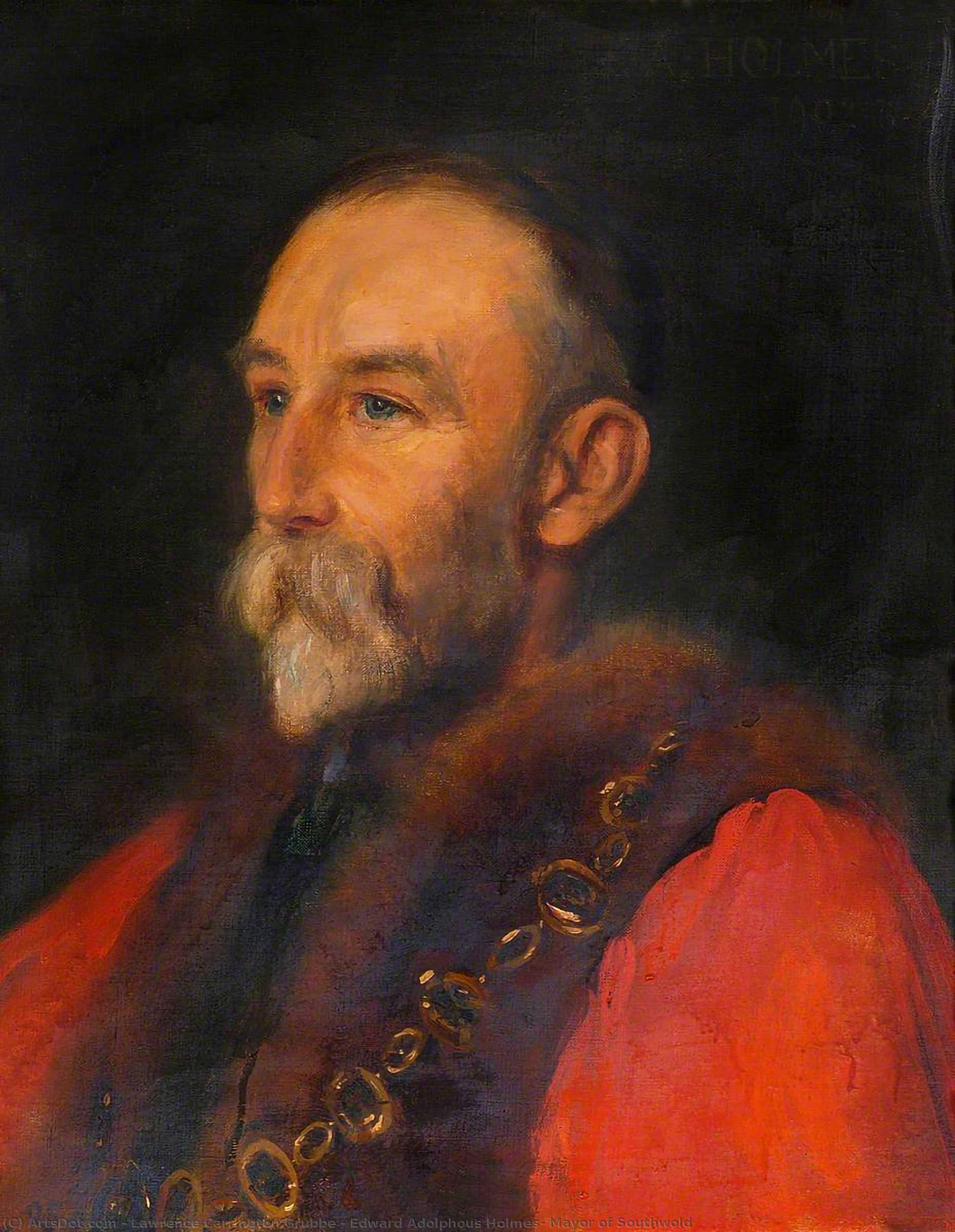 Wikioo.org - The Encyclopedia of Fine Arts - Painting, Artwork by Lawrence Carrington Grubbe - Edward Adolphous Holmes, Mayor of Southwold