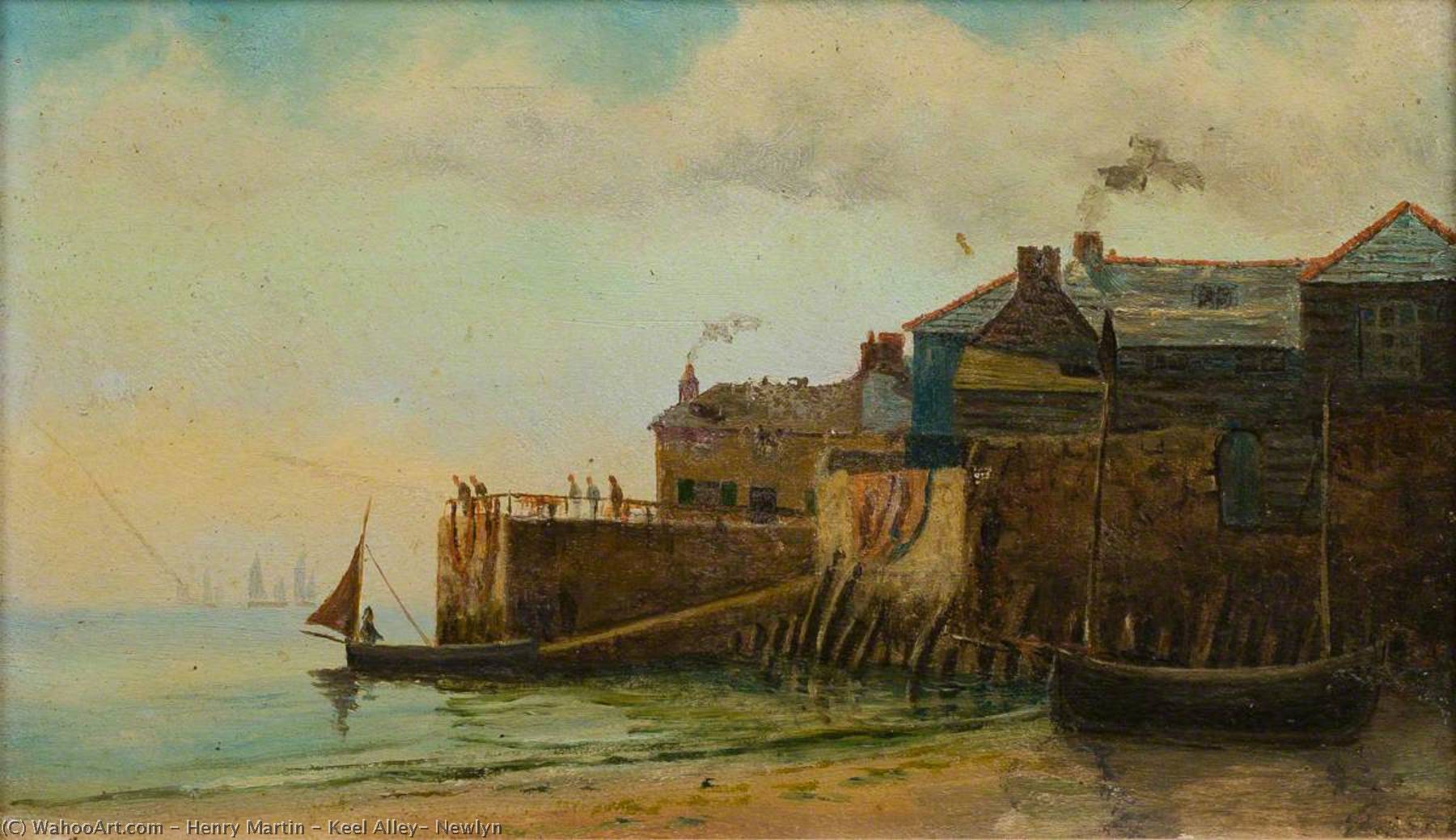 Wikioo.org - The Encyclopedia of Fine Arts - Painting, Artwork by Henry Martin - Keel Alley, Newlyn