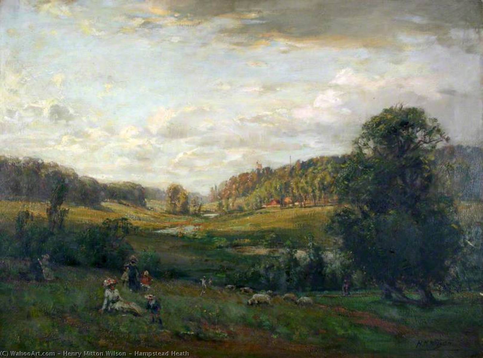 Wikioo.org - The Encyclopedia of Fine Arts - Painting, Artwork by Henry Mitton Wilson - Hampstead Heath
