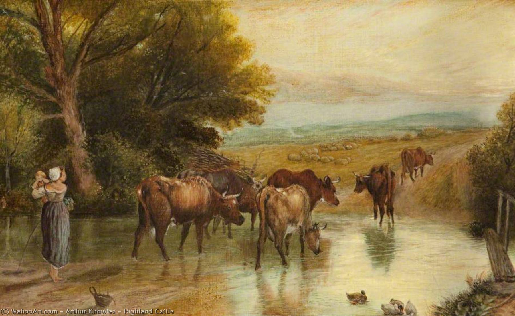 WikiOO.org - دایره المعارف هنرهای زیبا - نقاشی، آثار هنری Arthur Knowles - Highland Cattle