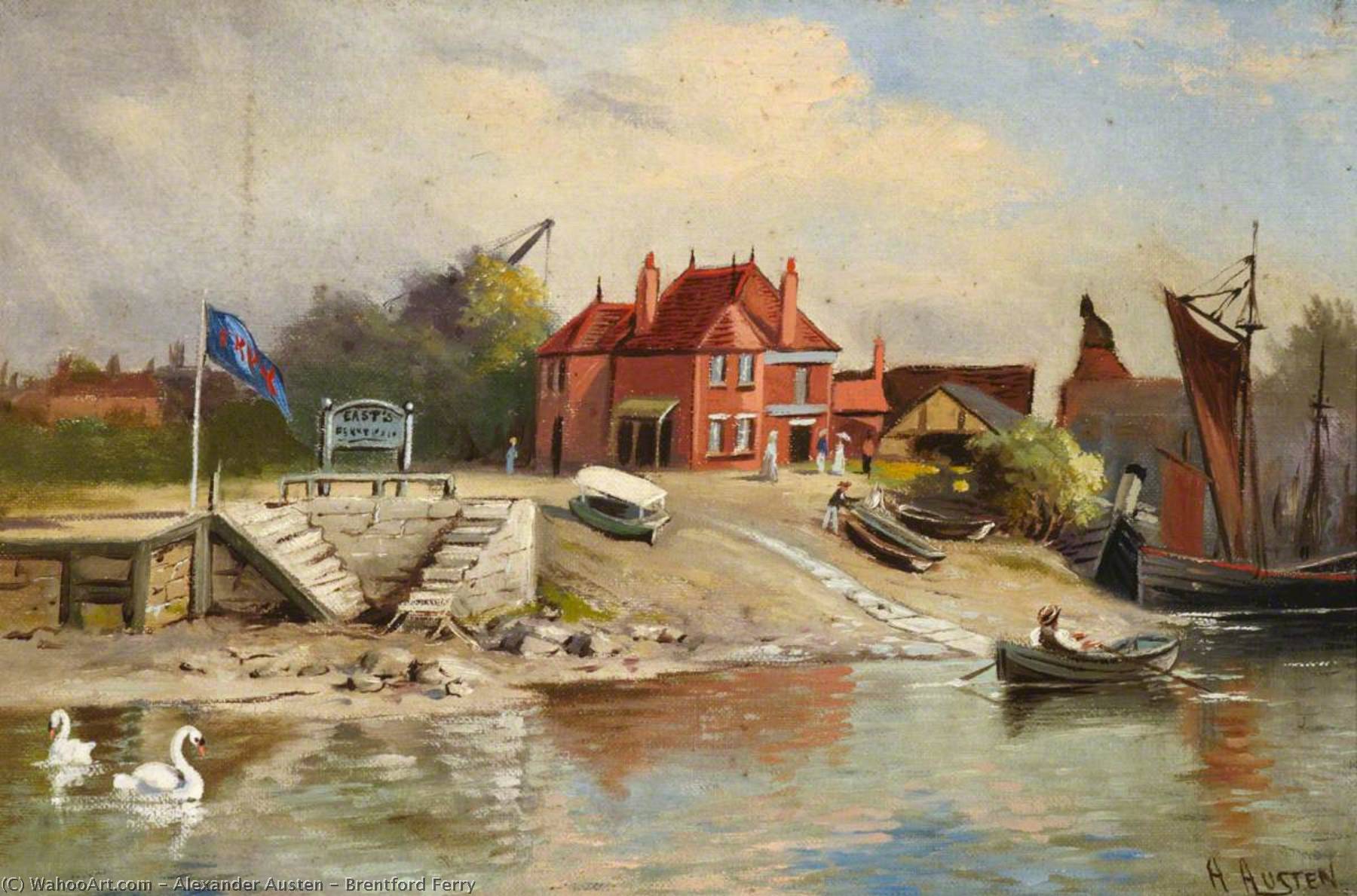 Wikioo.org - The Encyclopedia of Fine Arts - Painting, Artwork by Alexander Austen - Brentford Ferry