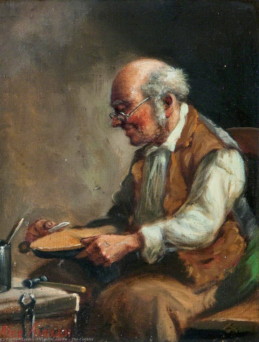 Wikioo.org - The Encyclopedia of Fine Arts - Painting, Artwork by Alexander Austen - The Cobbler