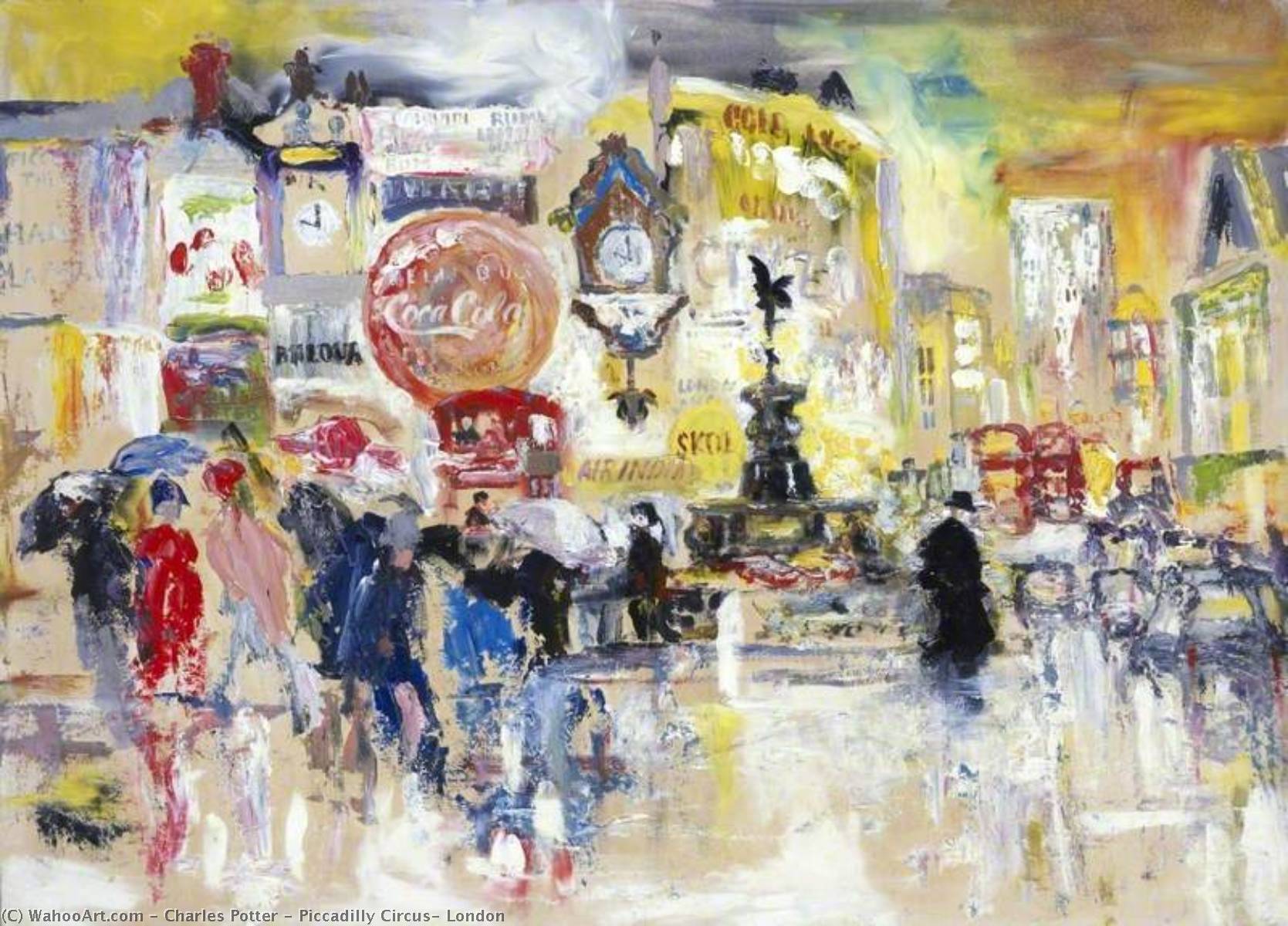 Wikioo.org - The Encyclopedia of Fine Arts - Painting, Artwork by Charles Potter - Piccadilly Circus, London