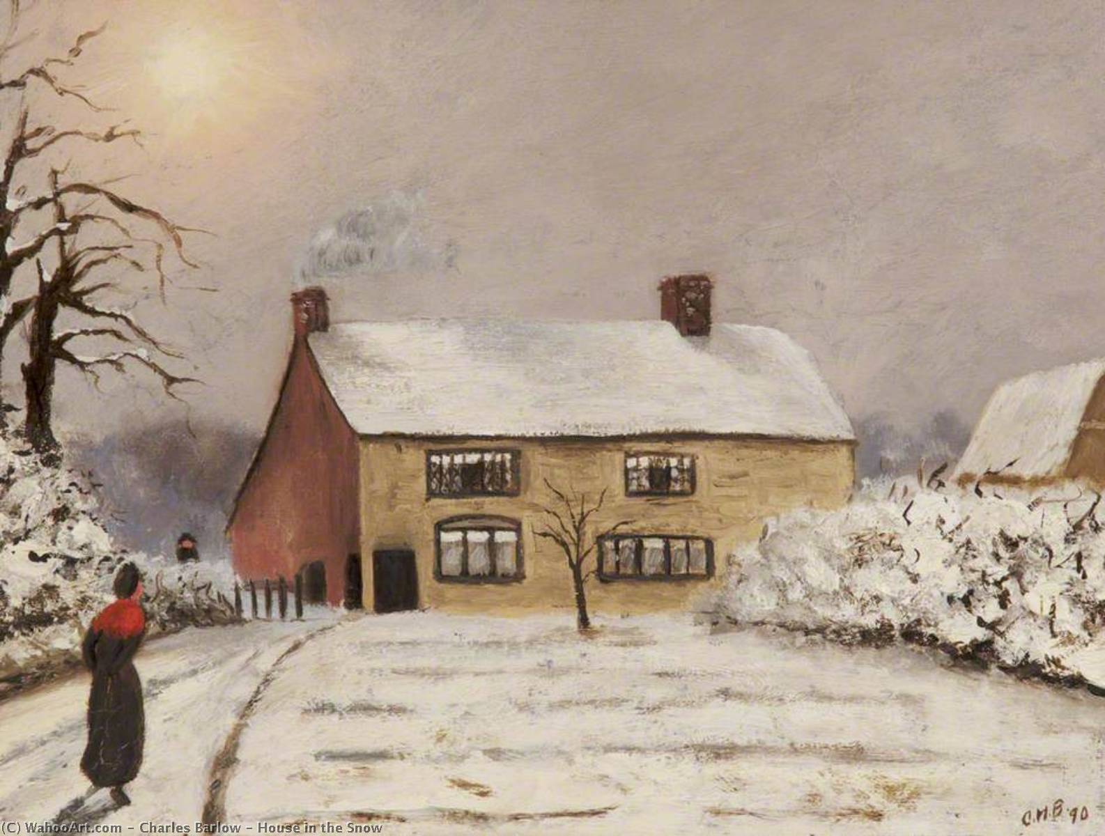 Wikioo.org - The Encyclopedia of Fine Arts - Painting, Artwork by Charles Barlow - House in the Snow