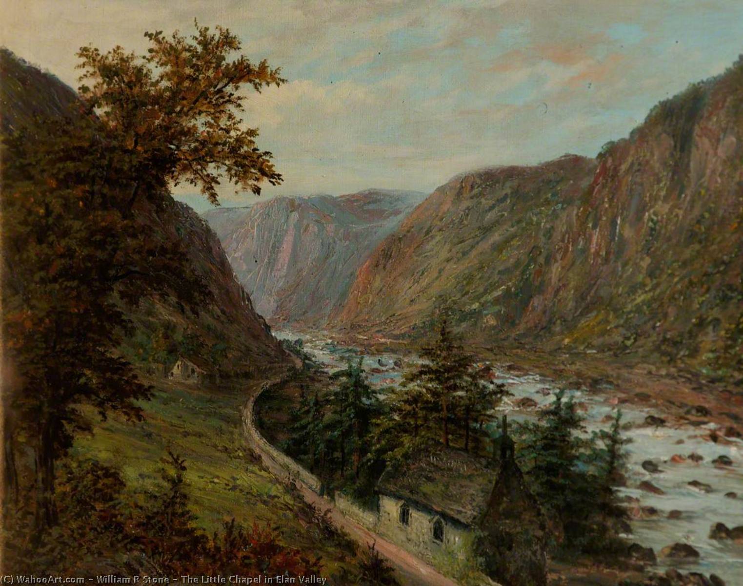 Wikioo.org - The Encyclopedia of Fine Arts - Painting, Artwork by William R Stone - The Little Chapel in Elan Valley