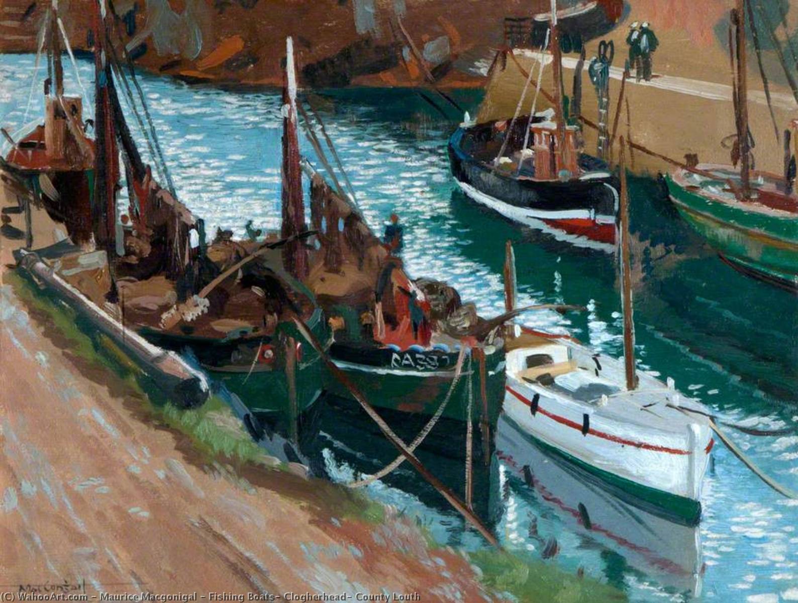 Wikioo.org - The Encyclopedia of Fine Arts - Painting, Artwork by Maurice Macgonigal - Fishing Boats, Clogherhead, County Louth