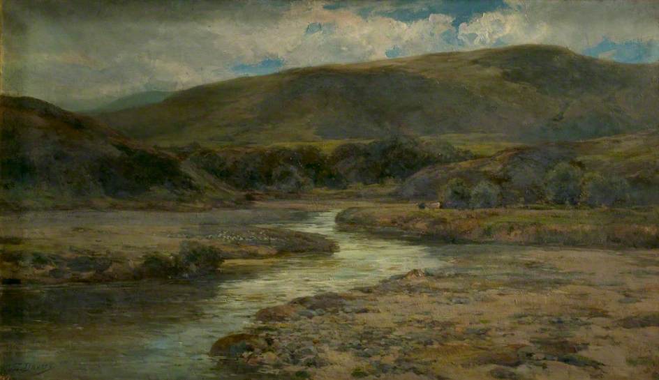 Wikioo.org - The Encyclopedia of Fine Arts - Painting, Artwork by Edward Davies - Landscape, near Peel, Isle of Man
