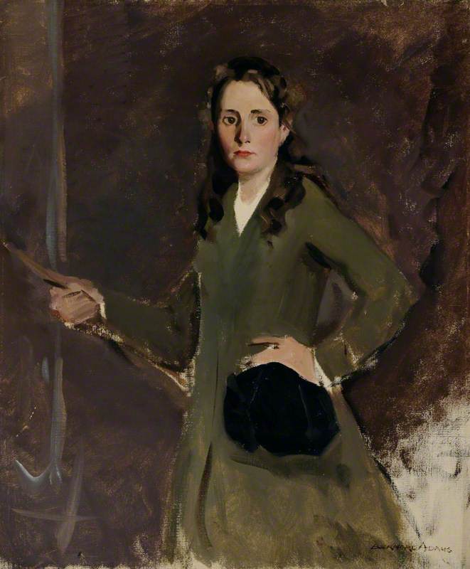 Wikioo.org - The Encyclopedia of Fine Arts - Painting, Artwork by Bernard Adams - Miss Kay Abbs (1901–1974), in Riding Habit