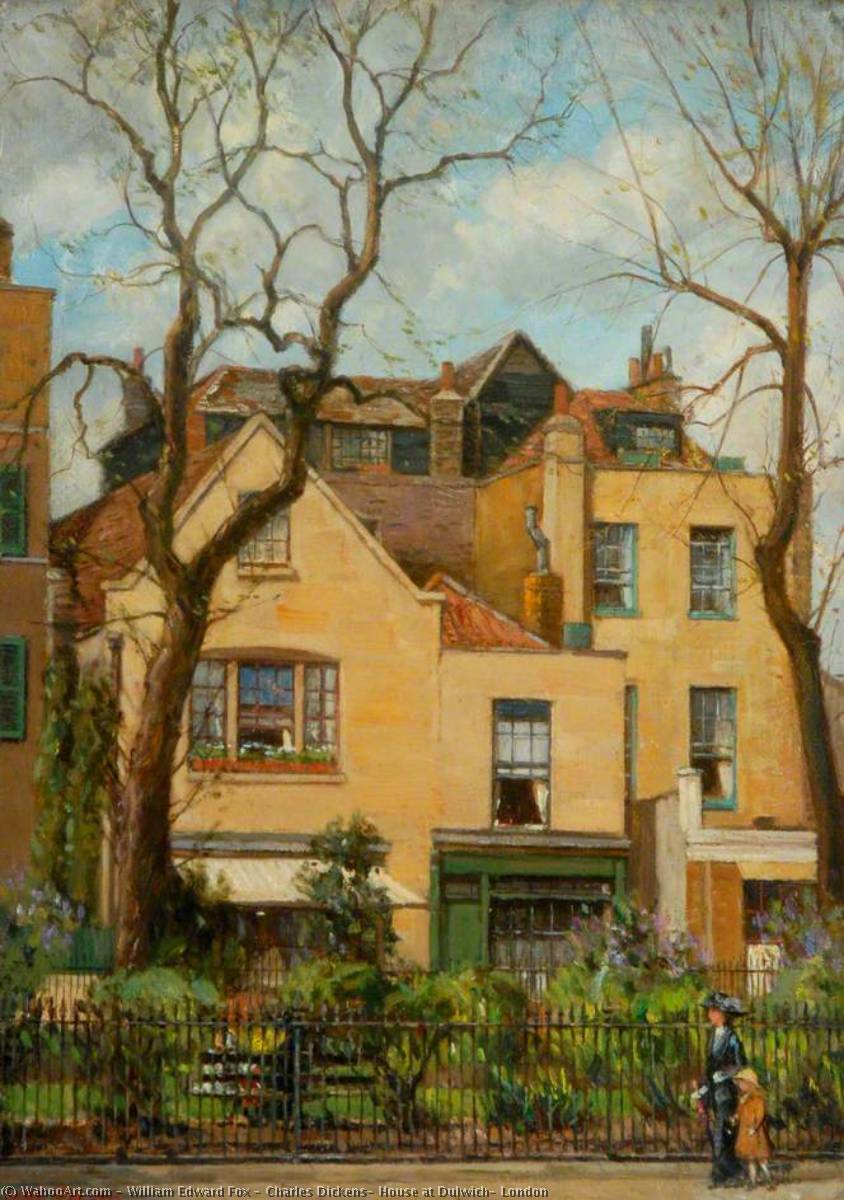 Wikioo.org - The Encyclopedia of Fine Arts - Painting, Artwork by William Edward Fox - Charles Dickens' House at Dulwich, London
