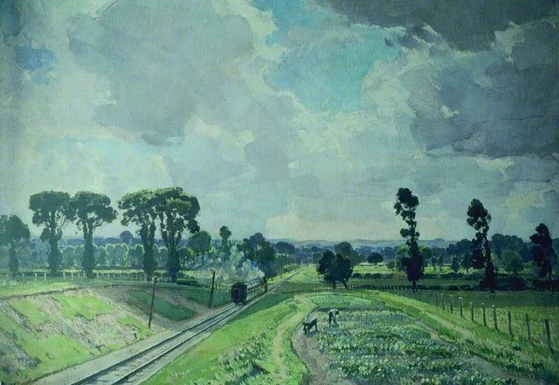 Wikioo.org - The Encyclopedia of Fine Arts - Painting, Artwork by Edward James Buttar - Towards the Wiltshire Downs