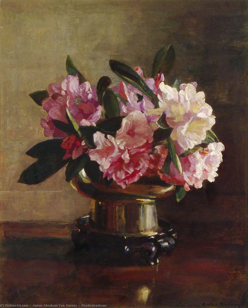 Wikioo.org - The Encyclopedia of Fine Arts - Painting, Artwork by Anton Abraham Van Anrooy - Rhododendrons
