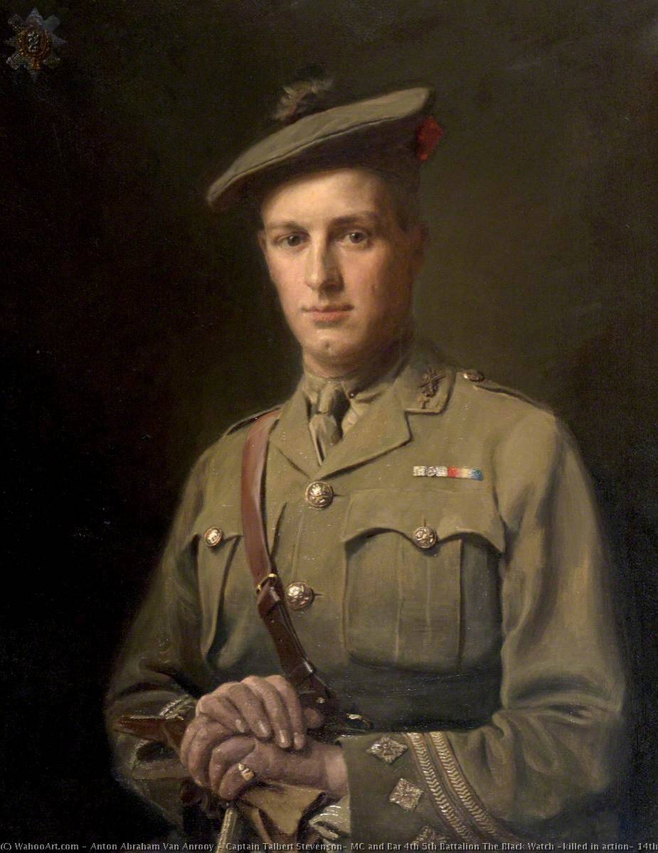 Wikioo.org - The Encyclopedia of Fine Arts - Painting, Artwork by Anton Abraham Van Anrooy - Captain Talbert Stevenson, MC and Bar 4th 5th Battalion The Black Watch (killed in action, 14th November 1917)